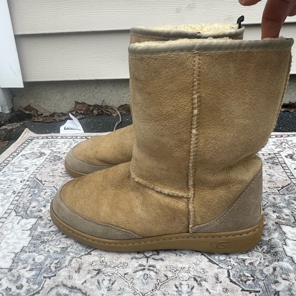 UGG Vintage Tan Suede Tall Sheepskin Boots